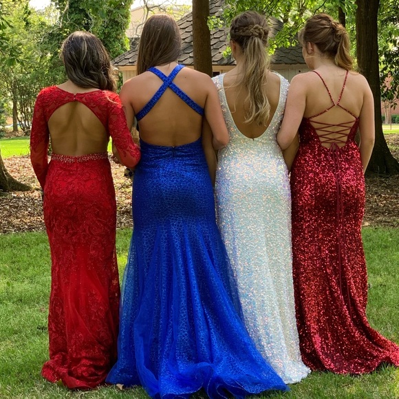 Mac Duggal Beaded Lace Prom/Pageant Dress - Picture 7 of 9